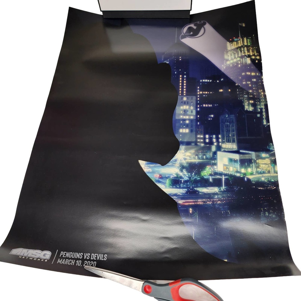 New Jersey Devils SGA Poster vs Penguins 3/10/20 NHL Batman Theme Poster